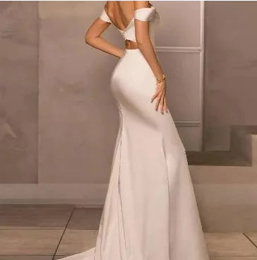 Ivory Satin Mermaid Dress
