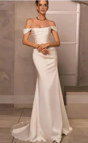 Ivory Satin Mermaid Dress